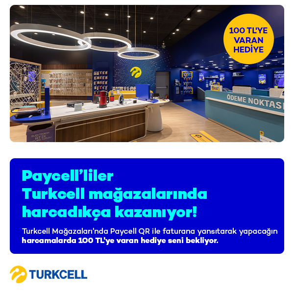 Turkcell Mağazaları’nda Paycell QR ile faturana yansıtarak öde, kazançlı çık!