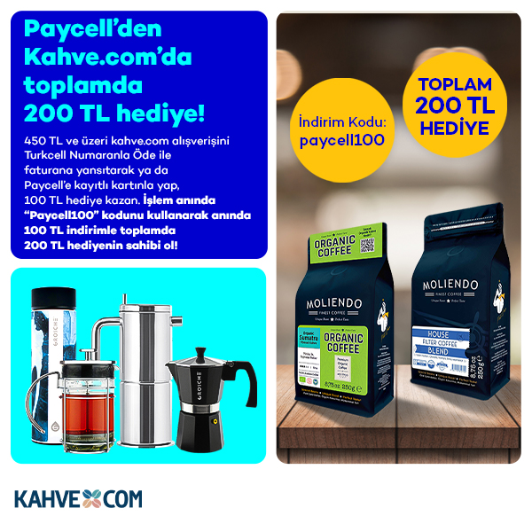 Kahve.com’da 200 TL Hediye!